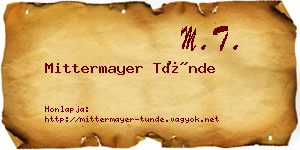 Mittermayer Tünde névjegykártya